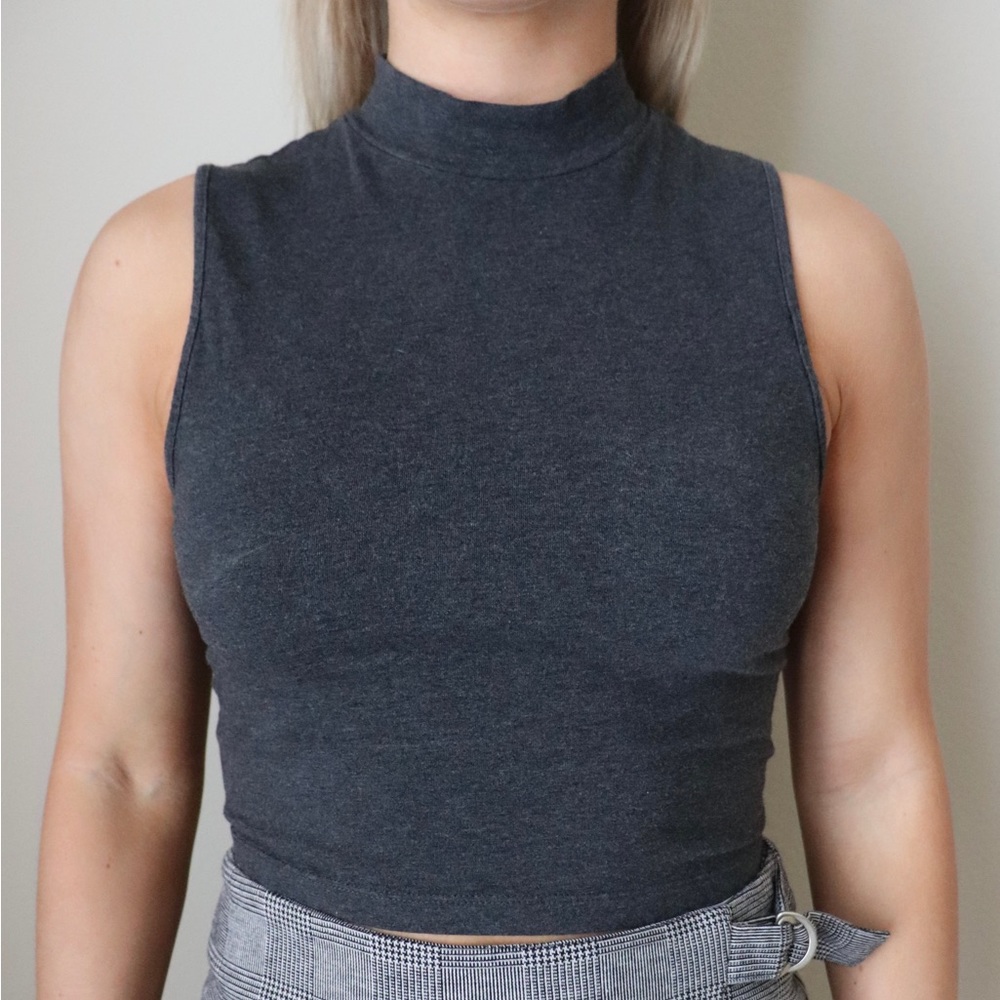 Cropped Mock Neck